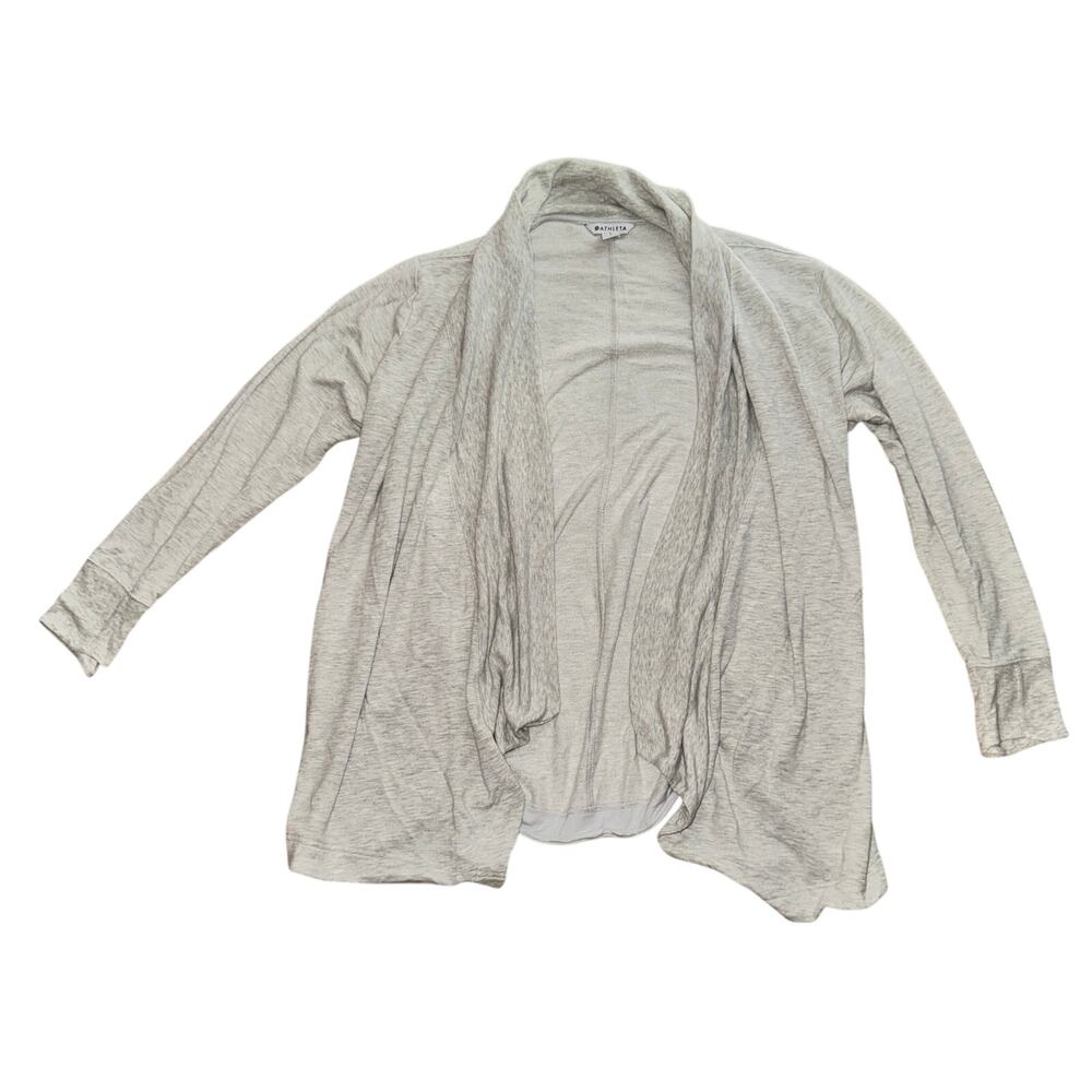 Athleta Pranayama Restore Wrap Women's Size L Heathered Gray L/S Cardigan